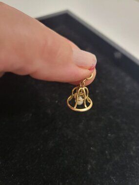 Vintage Small Golden Cage Bell with Small Pearl Charm